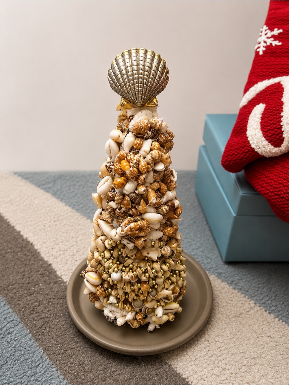 Seashell Holiday Tree handmade upcycled costume jewerly